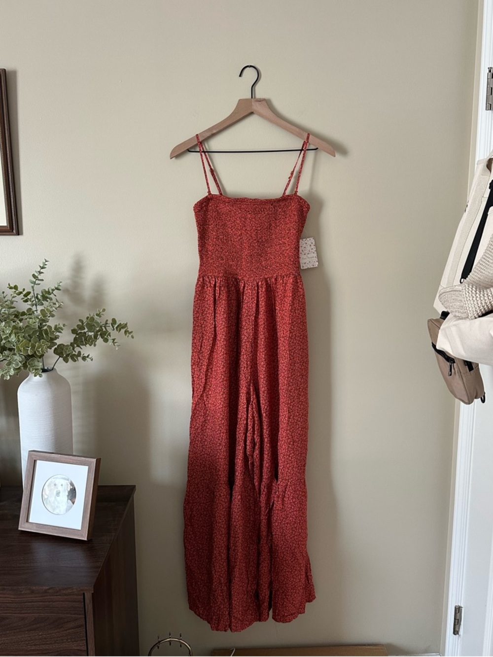 NWT Free People Little of Your Love Jumpsuit Floral Red Combo - Picture 3 of 11